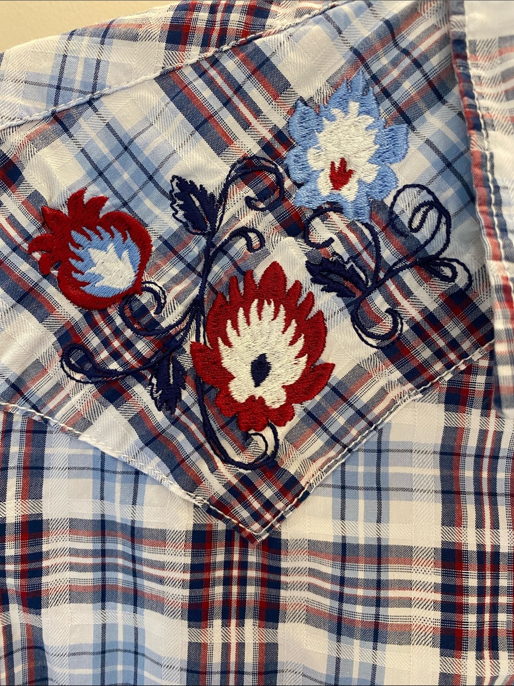 Panhandle Western Embroidered Plaid Button-Down Shirt - Picture 3 of 5